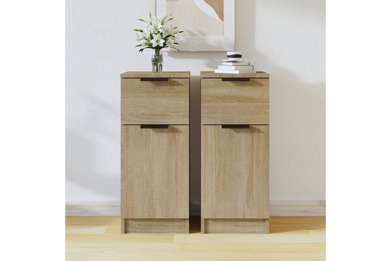 beBasic Senkit 2 kpl Sonoma-tammi 30x30x70 cm tekninen puu - Ruskea - Säilytys - Säilytyskalusteet - Senkki