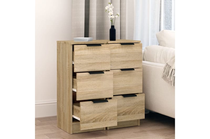 beBasic Senkit 2 kpl Sonoma-tammi 30x30x70 cm tekninen puu - Ruskea - Säilytys - Säilytyskalusteet - Senkki