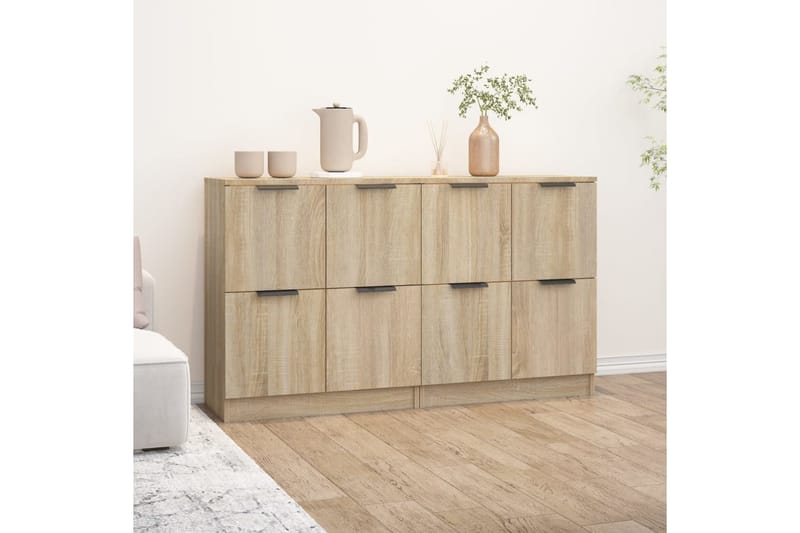 beBasic Senkit 2 kpl Sonoma-tammi 60x30x70 cm tekninen puu - Ruskea - Säilytys - Säilytyskalusteet - Senkki
