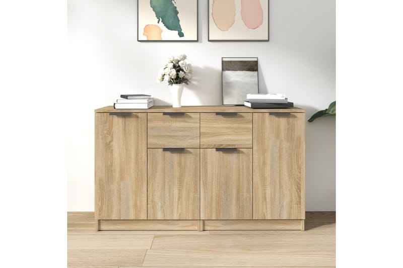 beBasic Senkit 2 kpl Sonoma-tammi 60x30x70 cm tekninen puu - Ruskea - Säilytys - Säilytyskalusteet - Senkki