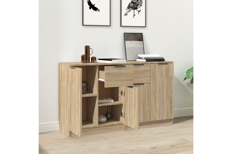 beBasic Senkit 2 kpl Sonoma-tammi 60x30x70 cm tekninen puu - Ruskea - Säilytys - Säilytyskalusteet - Senkki