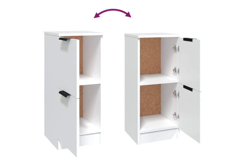 beBasic Senkit 2 kpl valkoinen 30x30x70 cm tekninen puu - Valkoinen - Säilytys - Säilytyskalusteet - Senkki