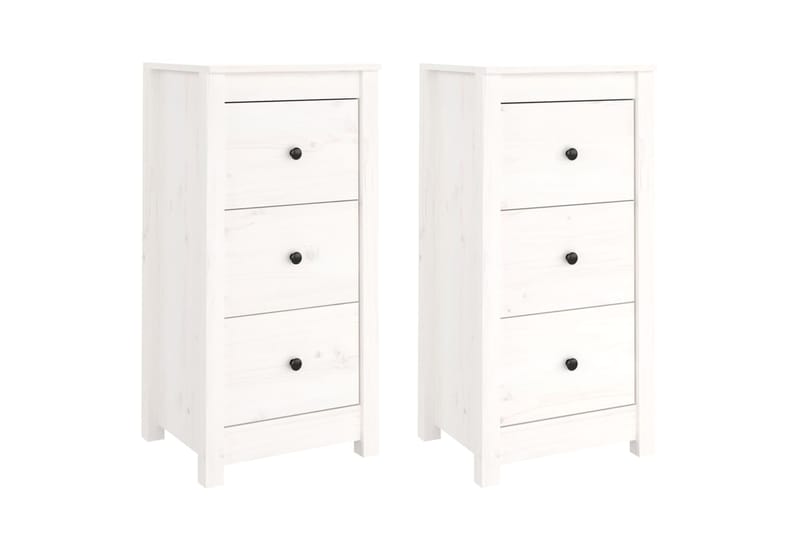 beBasic Senkit 2 kpl valkoinen 40x35x80 cm täysi mänty - Valkoinen - Säilytys - Säilytyskalusteet - Senkki