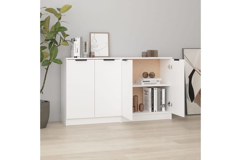 beBasic Senkit 2 kpl valkoinen 60x30x70 cm tekninen puu - Valkoinen - Säilytys - Säilytyskalusteet - Senkki