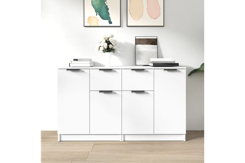 beBasic Senkit 2 kpl valkoinen 60x30x70 cm tekninen puu - Valkoinen - Säilytys - Säilytyskalusteet - Senkki
