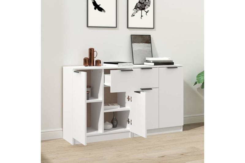 beBasic Senkit 2 kpl valkoinen 60x30x70 cm tekninen puu - Valkoinen - Säilytys - Säilytyskalusteet - Senkki