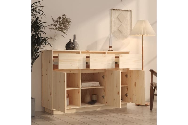 beBasic Senkki 110x34x75 cm täysi mänty - Ruskea - Säilytys - Säilytyskalusteet - Senkki