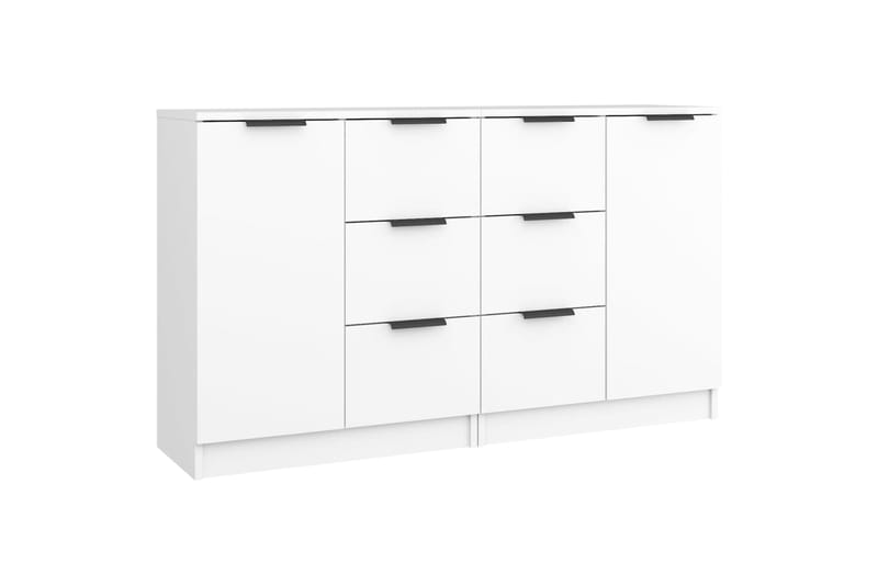 beBasic Senkki 2 kpl valkoinen 60x30x70 cm tekninen puu - Valkoinen - Säilytys - Säilytyskalusteet - Senkki