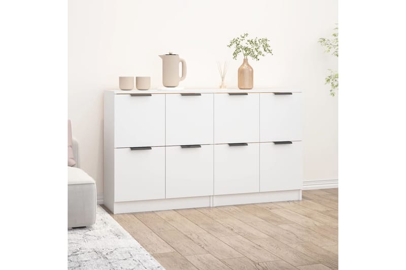 beBasic Senkki 2 kpl valkoinen 60x30x70 cm tekninen puu - Valkoinen - Säilytys - Säilytyskalusteet - Senkki