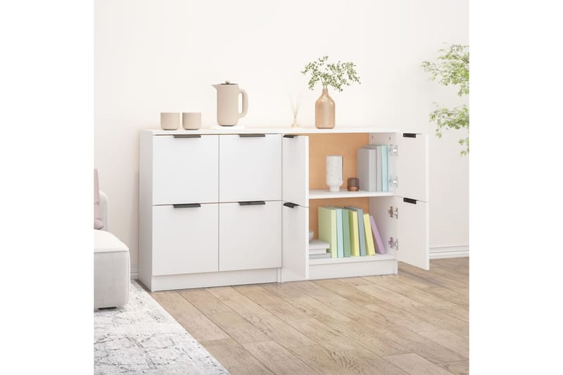 beBasic Senkki 2 kpl valkoinen 60x30x70 cm tekninen puu - Valkoinen - Säilytys - Säilytyskalusteet - Senkki