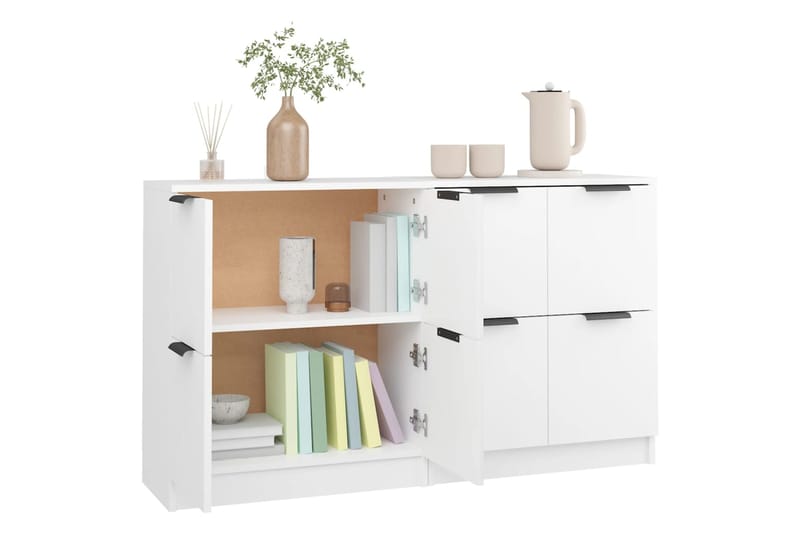 beBasic Senkki 2 kpl valkoinen 60x30x70 cm tekninen puu - Valkoinen - Säilytys - Säilytyskalusteet - Senkki