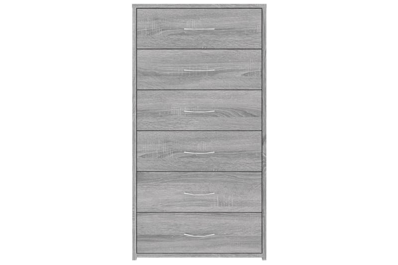beBasic Senkki 6 laatikolla harmaa Sonoma 50x34x96 cm tekninen puu - Harmaa - Säilytys - Säilytyskalusteet - Lipasto