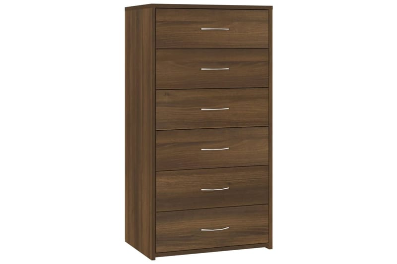 beBasic Senkki 6 laatikolla ruskea tammi 50x34x96 cm tekninen puu - Ruskea - Säilytys - Säilytyskalusteet - Lipasto