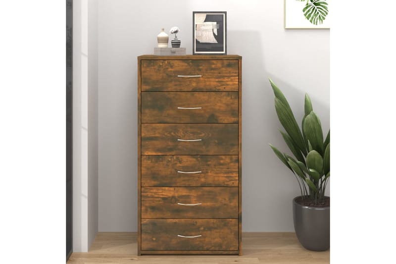 beBasic Senkki 6 laatikolla savutammi 50x34x96 cm tekninen puu - Ruskea - Säilytys - Säilytyskalusteet - Lipasto