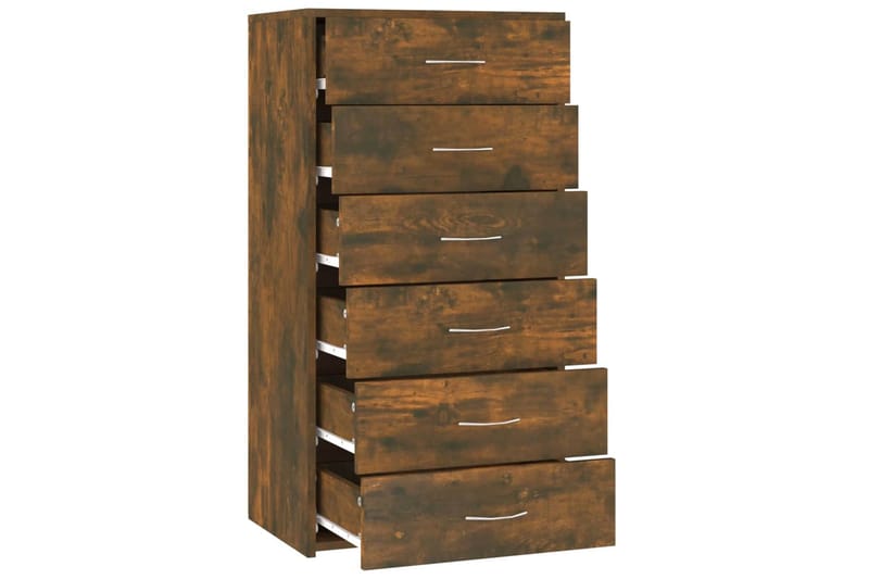 beBasic Senkki 6 laatikolla savutammi 50x34x96 cm tekninen puu - Ruskea - Säilytys - Säilytyskalusteet - Lipasto