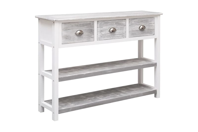 beBasic Senkki antiikinharmaa 108x30x76 cm täysi keisaripuu - Harmaa - Säilytys - Säilytyskalusteet - Senkki
