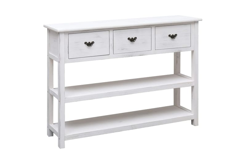 beBasic Senkki antiikinvalkoinen 108x30x76 cm täysi keisaripuu - Valkoinen - Säilytys - Säilytyskalusteet - Senkki