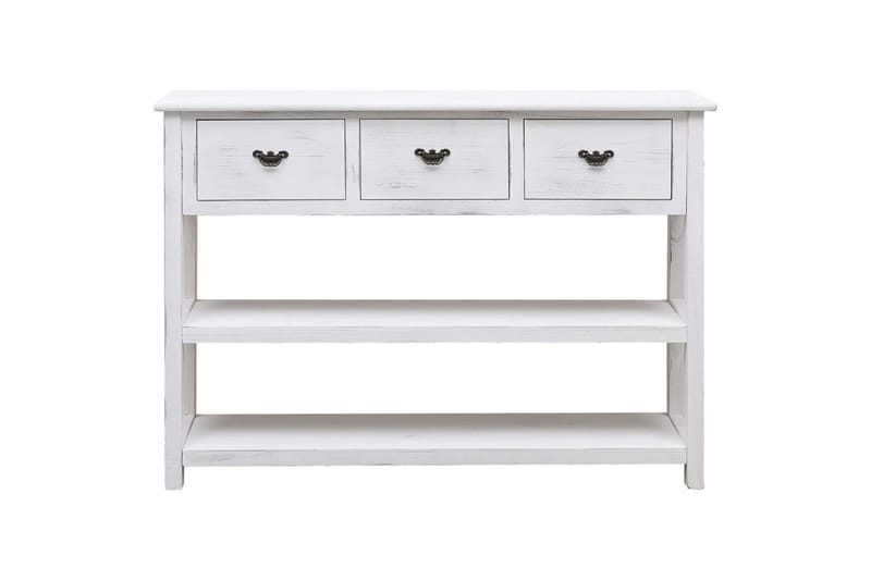 beBasic Senkki antiikinvalkoinen 108x30x76 cm täysi keisaripuu - Valkoinen - Säilytys - Säilytyskalusteet - Senkki
