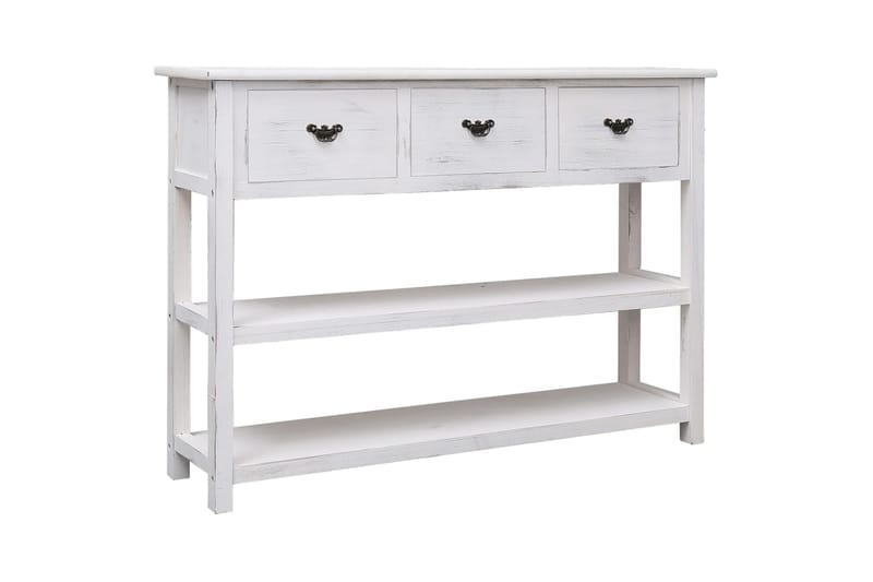 beBasic Senkki antiikinvalkoinen 108x30x76 cm täysi keisaripuu - Valkoinen - Säilytys - Säilytyskalusteet - Senkki