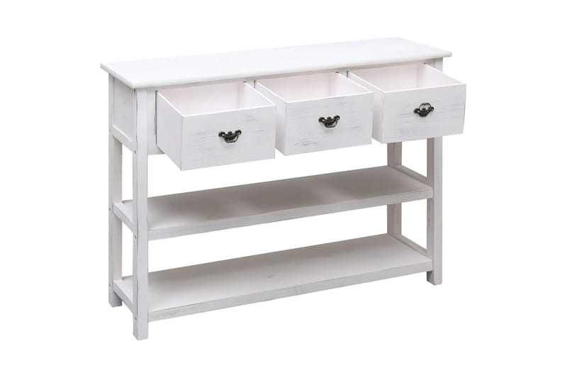 beBasic Senkki antiikinvalkoinen 108x30x76 cm täysi keisaripuu - Valkoinen - Säilytys - Säilytyskalusteet - Senkki