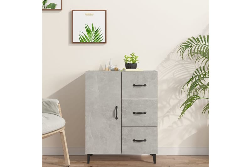 beBasic Senkki betoninharmaa 69,5x34x90 cm tekninen puu - Harmaa - Säilytys - Säilytyskalusteet - Lipasto