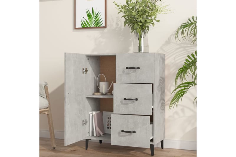 beBasic Senkki betoninharmaa 69,5x34x90 cm tekninen puu - Harmaa - Säilytys - Säilytyskalusteet - Lipasto