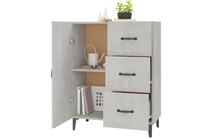 beBasic Senkki betoninharmaa 69,5x34x90 cm tekninen puu - Harmaa - Säilytys - Säilytyskalusteet - Lipasto