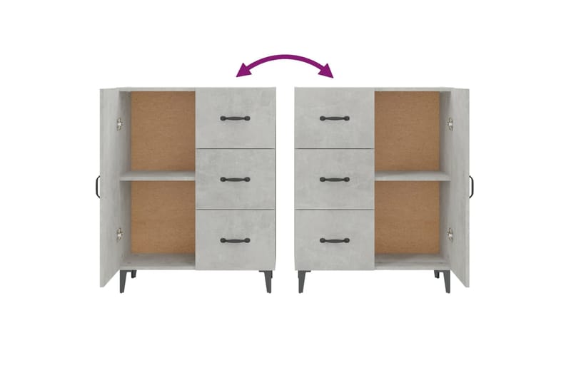beBasic Senkki betoninharmaa 69,5x34x90 cm tekninen puu - Harmaa - Säilytys - Säilytyskalusteet - Lipasto