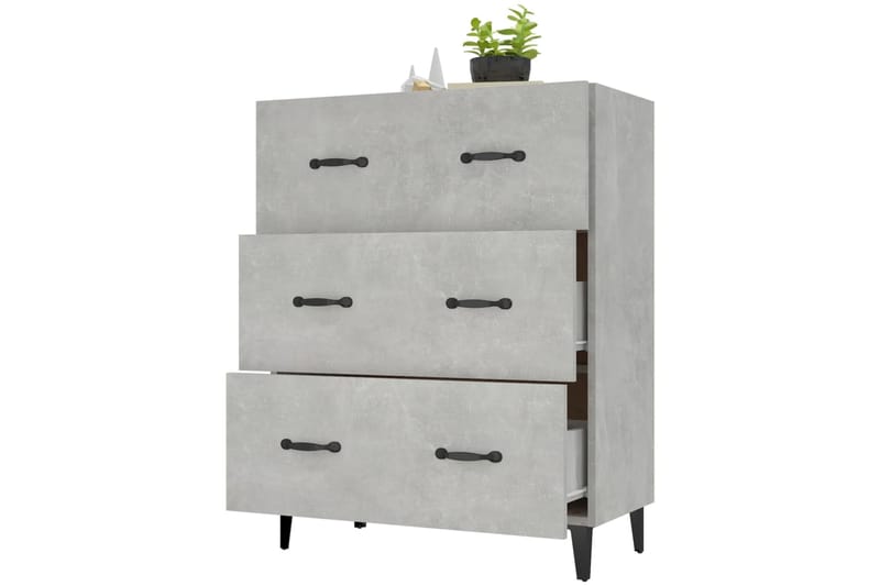 beBasic Senkki betoninharmaa 69,5x34x90 cm tekninen puu - Harmaa - Säilytys - Säilytyskalusteet - Lipasto