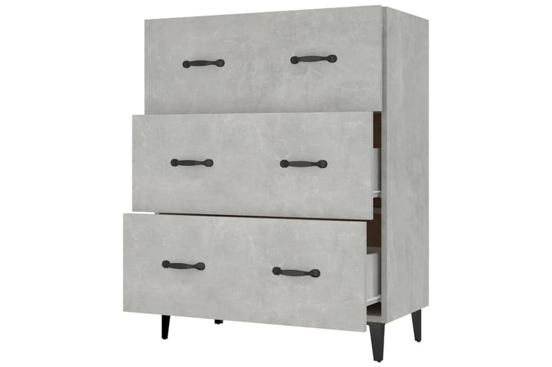 beBasic Senkki betoninharmaa 69,5x34x90 cm tekninen puu - Harmaa - Säilytys - Säilytyskalusteet - Lipasto