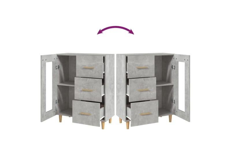 beBasic Senkki betoninharmaa 69,5x34x90 cm tekninen puu - Harmaa - Säilytys - Säilytyskalusteet - Senkki