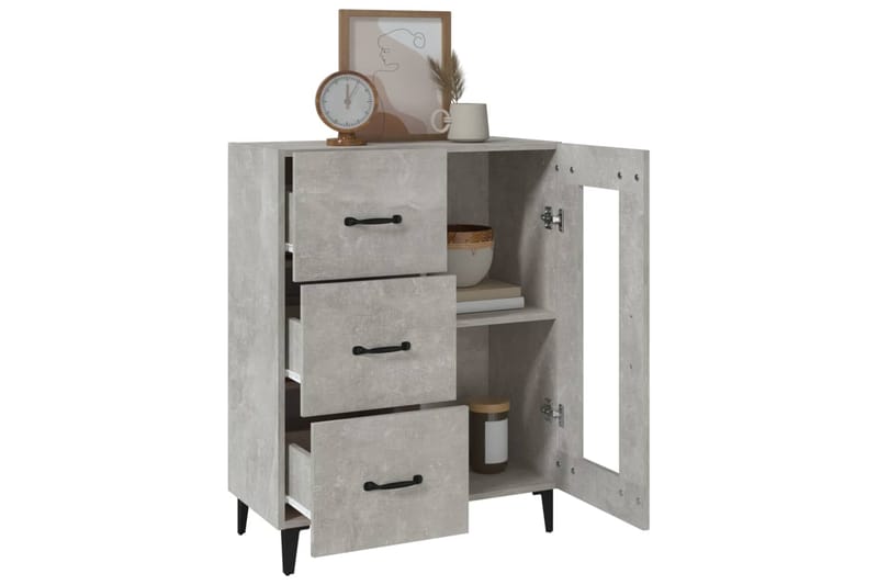 beBasic Senkki betoninharmaa 69,5x34x90 cm tekninen puu - Harmaa - Säilytys - Säilytyskalusteet - Lipasto