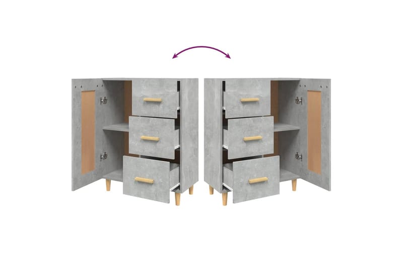 beBasic Senkki betoninharmaa 69,5x34x90 cm tekninen puu - Harmaa - Säilytys - Säilytyskalusteet - Senkki