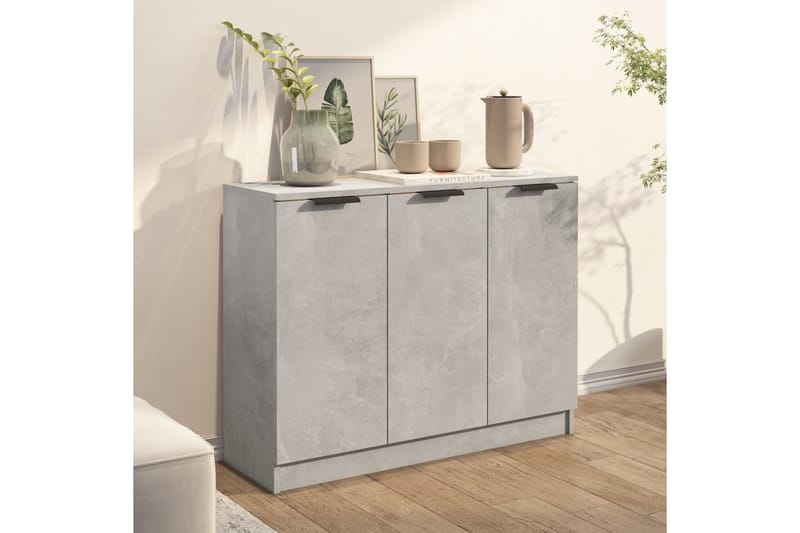 beBasic Senkki betoninharmaa 90,5x30x70 cm tekninen puu - Harmaa - Säilytys - Säilytyskalusteet - Lipasto