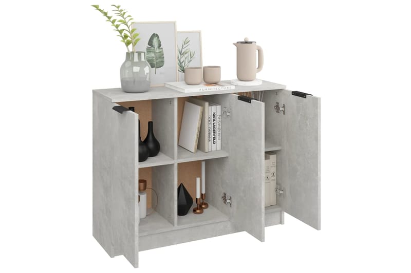 beBasic Senkki betoninharmaa 90,5x30x70 cm tekninen puu - Harmaa - Säilytys - Säilytyskalusteet - Lipasto
