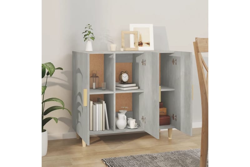 beBasic Senkki betoninharmaa 90x34x80 cm tekninen puu - Harmaa - Säilytys - Säilytyskalusteet - Lipasto