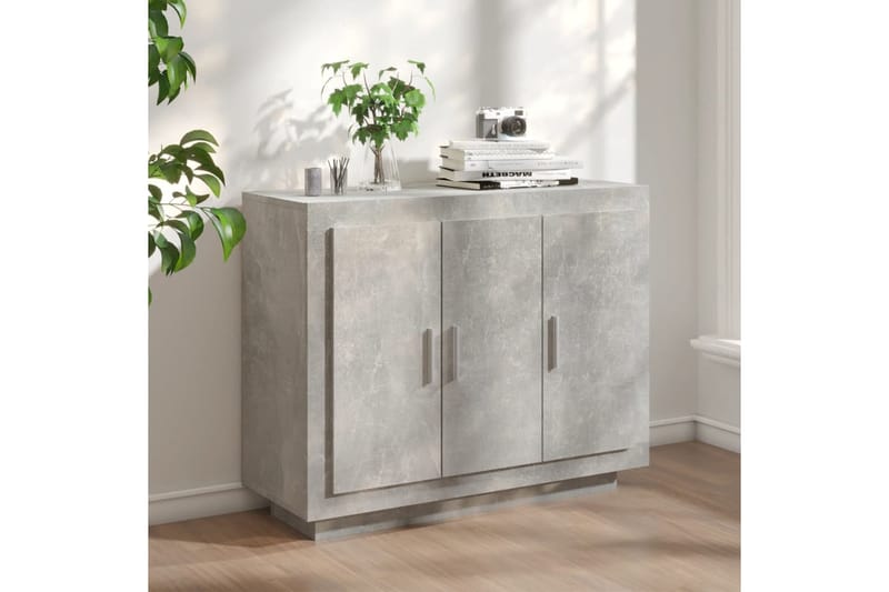 beBasic Senkki betoninharmaa 92x35x75 cm tekninen puu - Harmaa - Säilytys - Säilytyskalusteet - Senkki