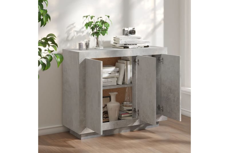 beBasic Senkki betoninharmaa 92x35x75 cm tekninen puu - Harmaa - Säilytys - Säilytyskalusteet - Senkki