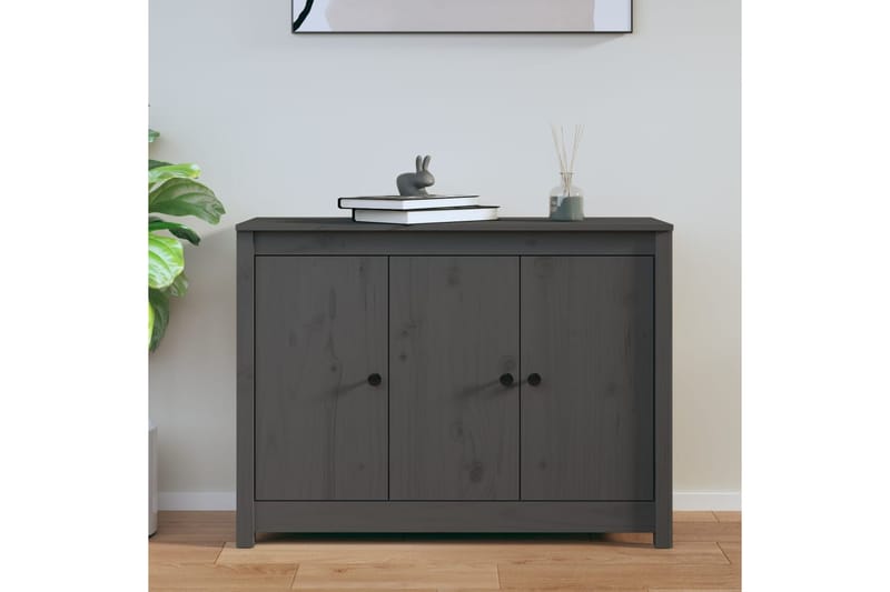 beBasic Senkki harmaa 100x35x74 cm täysi mänty - Harmaa - Säilytys - Säilytyskalusteet - Senkki