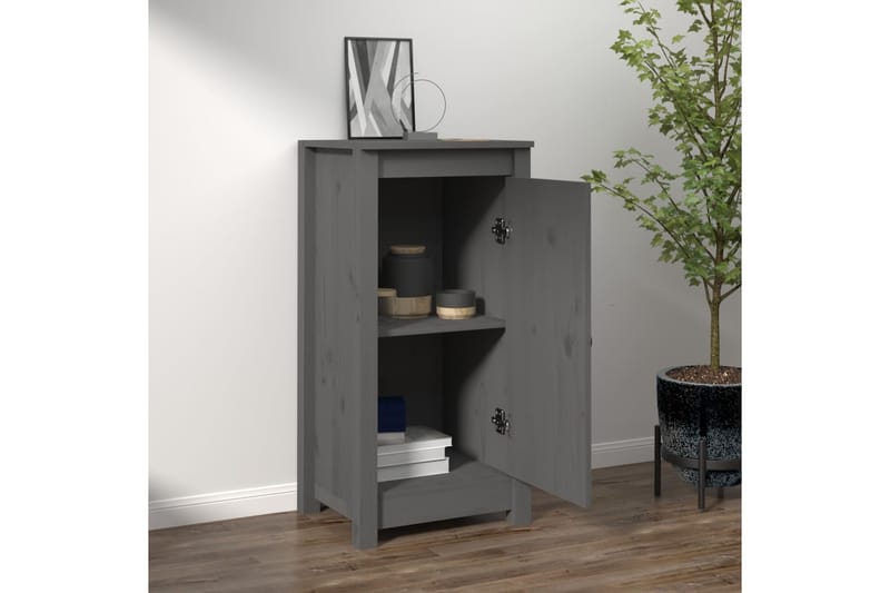 beBasic Senkki harmaa 40x35x80 cm täysi mänty - Harmaa - Säilytys - Säilytyskalusteet - Senkki