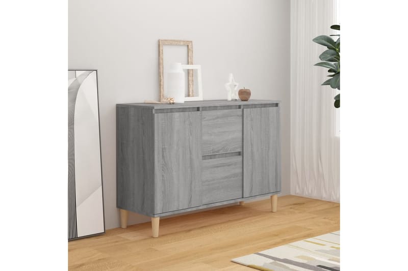 beBasic Senkki harmaa Sonoma 103,5x35x70 cm tekninen puu - Harmaa - Säilytys - Säilytyskalusteet - Senkki