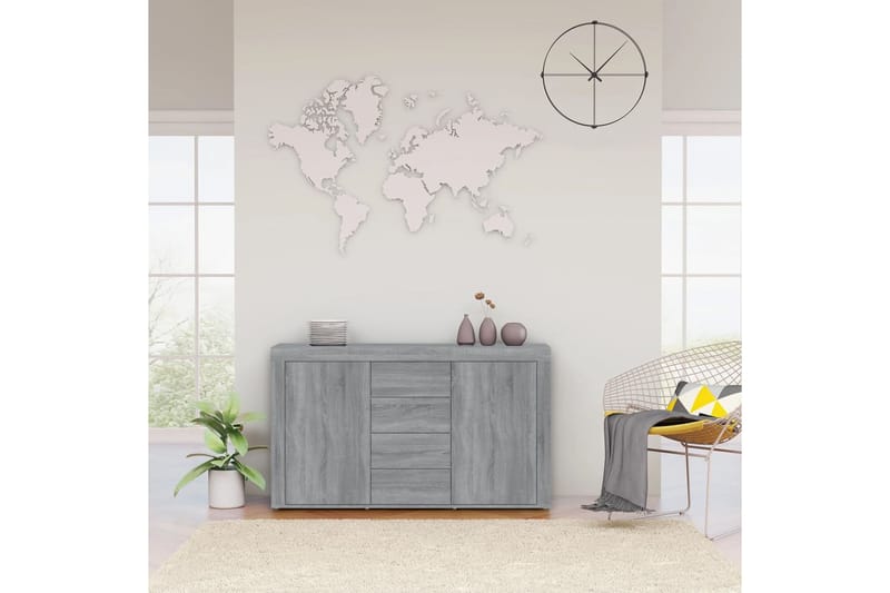 beBasic Senkki harmaa Sonoma 120x36x69 cm tekninen puu - Harmaa - Säilytys - Säilytyskalusteet - Senkki