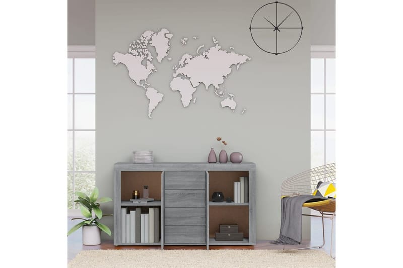 beBasic Senkki harmaa Sonoma 120x36x69 cm tekninen puu - Harmaa - Säilytys - Säilytyskalusteet - Senkki