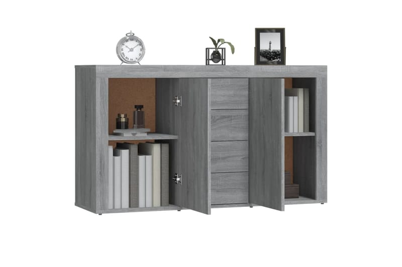 beBasic Senkki harmaa Sonoma 120x36x69 cm tekninen puu - Harmaa - Säilytys - Säilytyskalusteet - Senkki