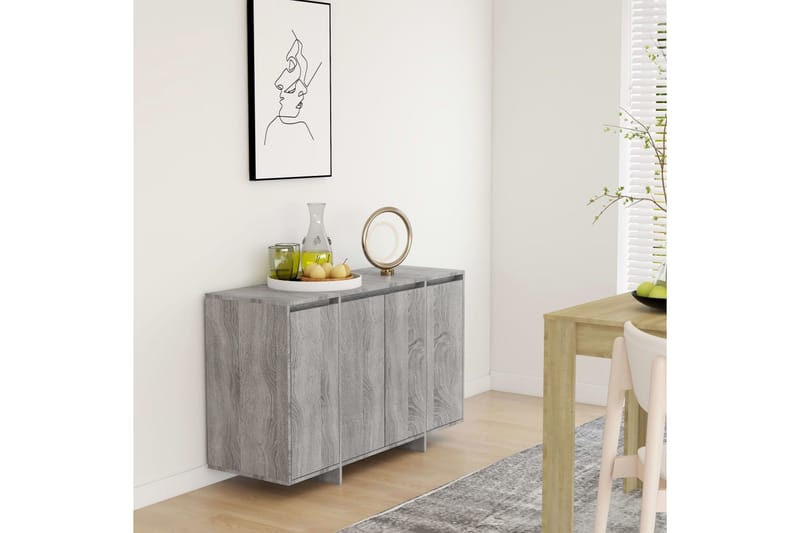 beBasic Senkki harmaa Sonoma 120x41x75 cm lastulevy - Harmaa - Säilytys - Säilytyskalusteet - Senkki