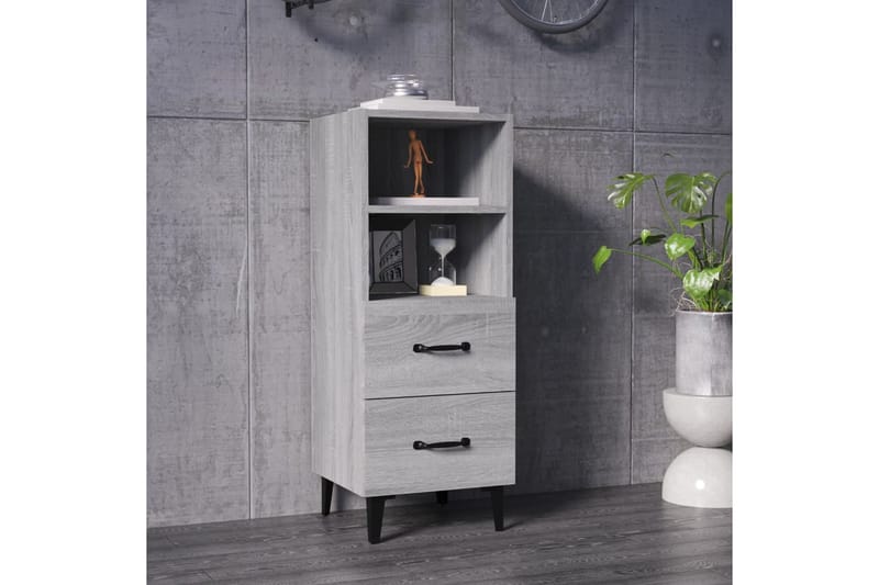 beBasic Senkki harmaa Sonoma 34,5x34x90 cm tekninen puu - Harmaa - Säilytys - Säilytyskalusteet - Senkki