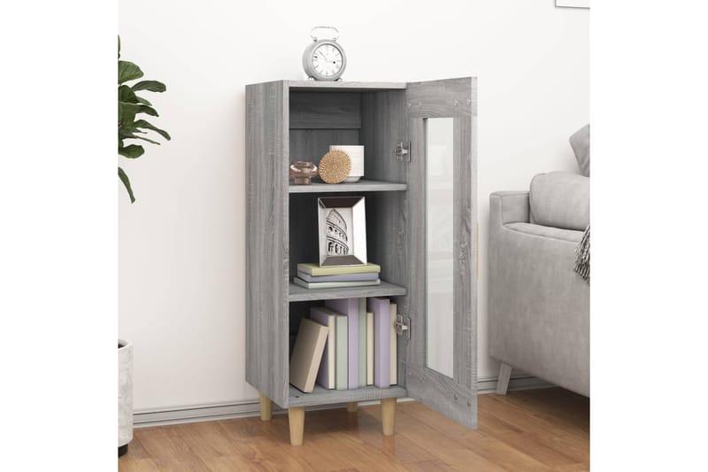 beBasic Senkki harmaa Sonoma 34,5x34x90 cm tekninen puu - Harmaa - Säilytys - Säilytyskalusteet - Senkki