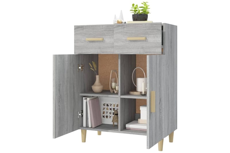 beBasic Senkki harmaa Sonoma 69,5x34x89 cm tekninen puu - Harmaa - Säilytys - Säilytyskalusteet - Lipasto