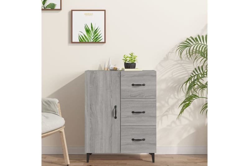 beBasic Senkki harmaa Sonoma 69,5x34x90 cm tekninen puu - Harmaa - Säilytys - Säilytyskalusteet - Lipasto