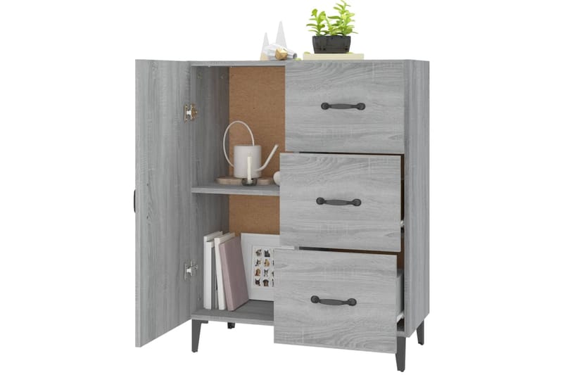 beBasic Senkki harmaa Sonoma 69,5x34x90 cm tekninen puu - Harmaa - Säilytys - Säilytyskalusteet - Lipasto